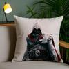 A-Подушка с принтом Assassin's Creed Мягкий короткий плюш Двусторонний принт Домашний декор Машинная стирка Наволочка Подарок