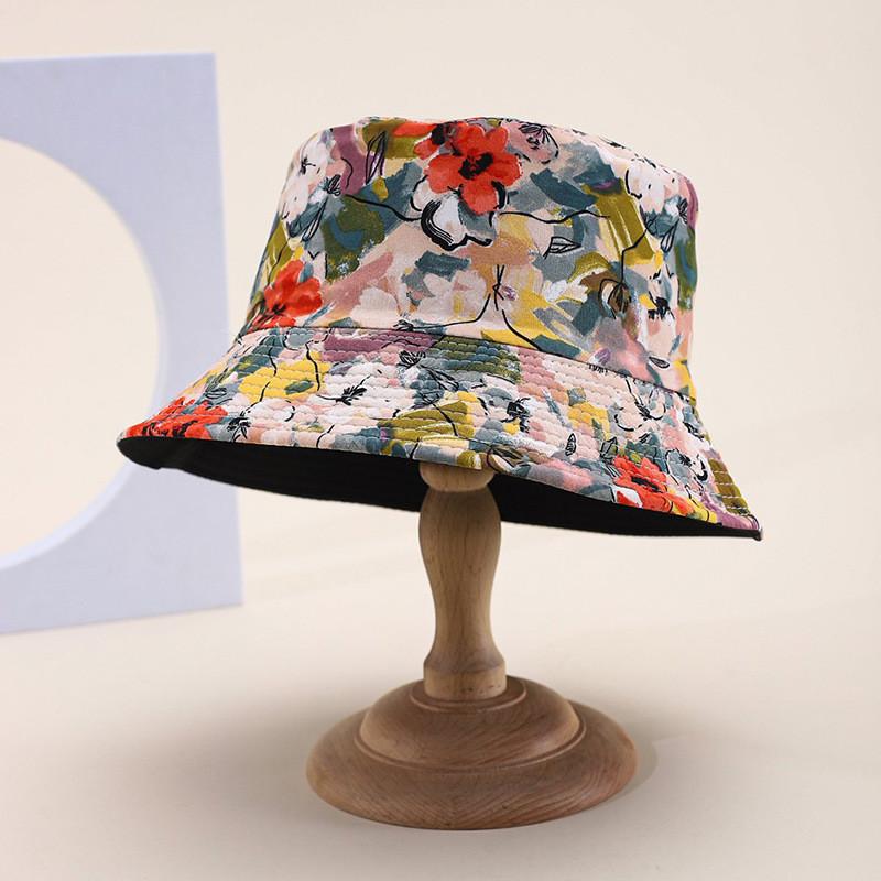 Spring Summer Floral Fisherman Cap With Sunshade And Ventilation For Casual Wear
