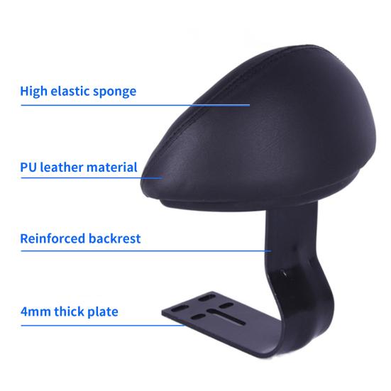 1 Set Faux Leather Bike Backrest Heighten Thicken Sun Resistant Bike Backrest Support for E-bike