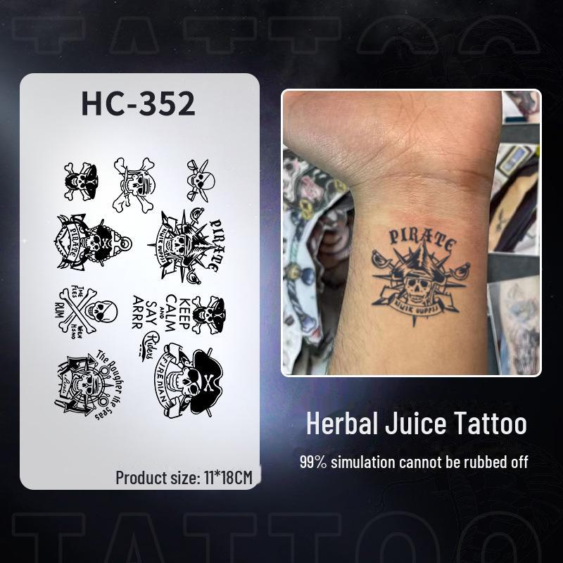 Juice Dark Series Waterproof Tattoo Stickers for Men - Cool Uzi Clown Design for Fingers, Arms, and Hands