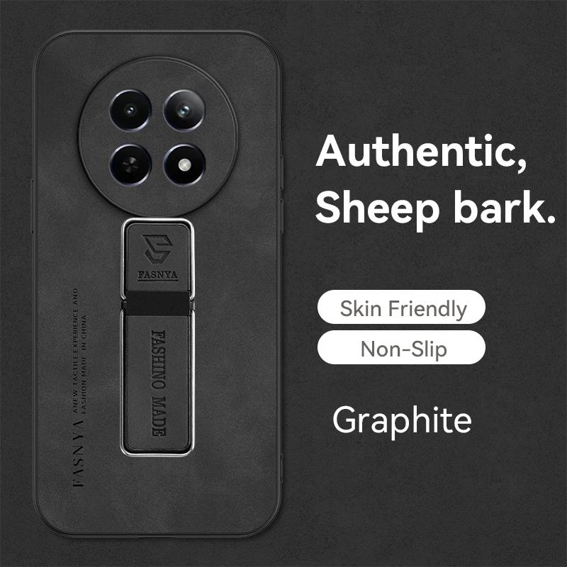 Luxury Sheepskin Magnetic Leather Holder Phone Case for Realme 12 PRO PLUS Matte Stand Back Cover for Realme 12 Pro+ 11Pro Plus 10 9i GT Neo 6 5 SE