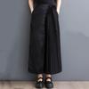 Black Plus Size Vintage Pleated High Waist Casual Loose Summer Wide Leg Pants Women Trousers