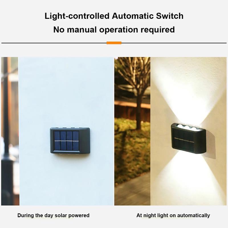 Solar Wall Lamp Outdoor Garden Lamp Waterproof Up and Down Luminous Lighting
