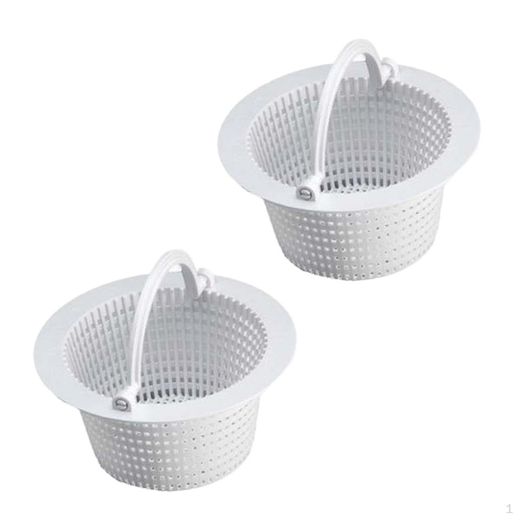 2 Pieces Skimmer Basket,Aboveground Basket ,Accessories with Handle Pool Leach