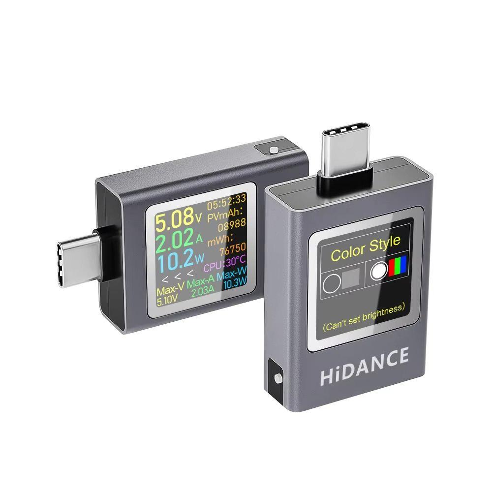 DC 4.5-50V 0-12A 600W USB Type-C Tester LED Color Display USB Amperemeter For 3C Products