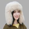 Hairy Women's Winter Imitation Leather Straw Hat Thickened Plush Hat, Ear Protection, Warm Hat, Windproof and Cold-proof Hat