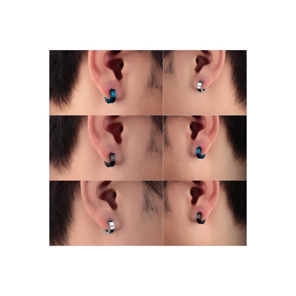 Мужские серебряные титановые серьги