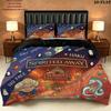 Away Pattern Bedding Quilt Set Quilt Cover Pillowcase Home Birthday Gift(1 * duvet cover + 2 * pillowcase, without core)