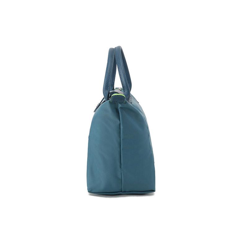 Longchamp Le Pliage Green Сумка-тоут для пельменей со складными короткими ручками из переработанного холста Маленькие женские сумки-тоут Цвет: павлиний синий 1621919P89