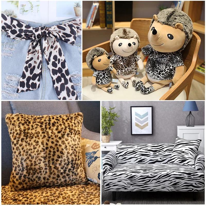 100x150cm Short Plush Fabric Leopard Tiger Cow Pattern Fabric For Diy Garment Sofa Cover Toy Carpet Sewing Patchwork Accessories