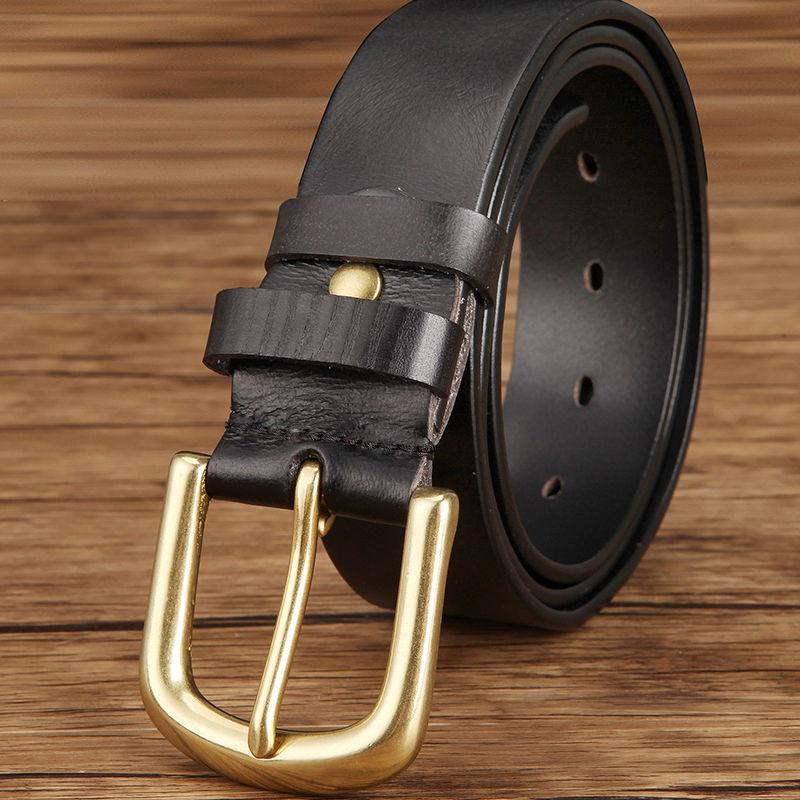 Ремень из натуральной воловьей кожи, пояс из воловьей кожи первого слоя, универсальный для мужчин и женщин молодого и среднего возраста