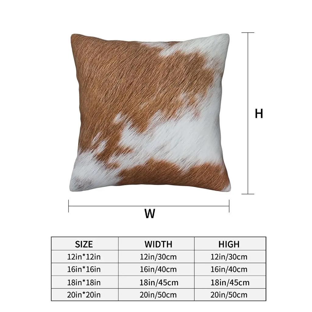 Stylish Cow Fur Cowhide Texture Cow Skin Print Pattern 2 Pcs Square Pillowcase Pillow Cover Cushion Throw Pillow For Home