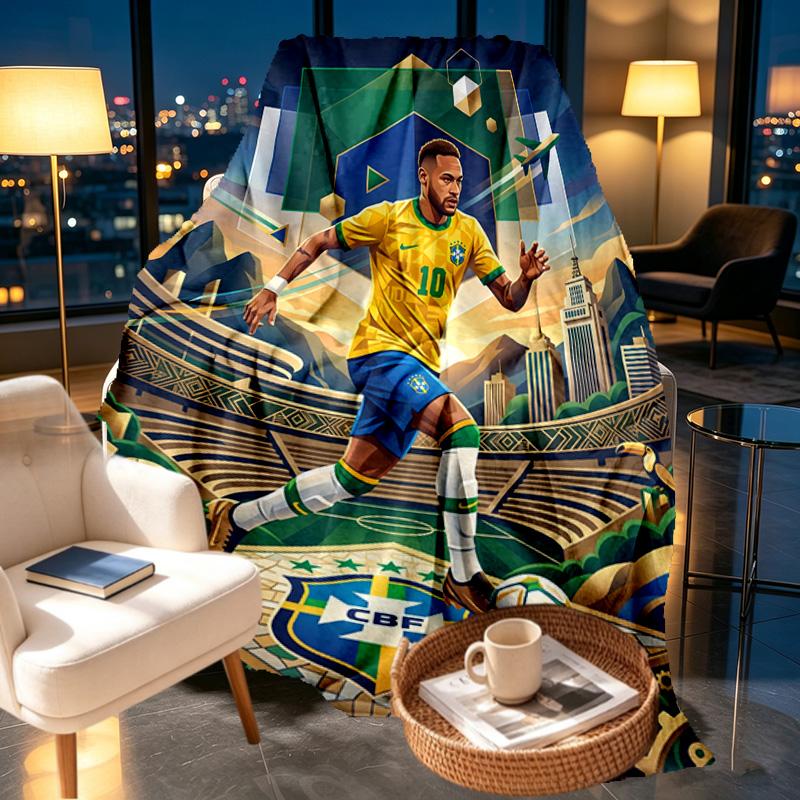 Neymar Jr Print Blanket - Soft & Comfortable, for Bedroom, Travel, Sofa, Home Decoration - Birthday Christmas Gift for Friend