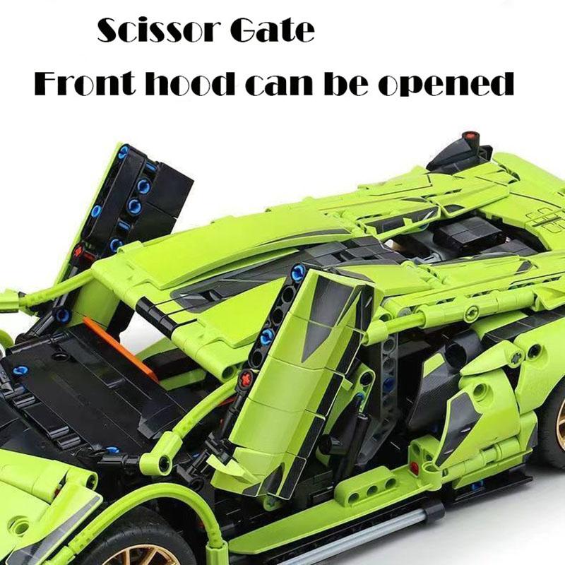 1280 шт. Технический 1:14 Sian Lamborghini, спортивные автомобили, строительные блоки, MOC, городской скоростной автомобиль, сборные кирпичи, игрушки для детей, мальчиков