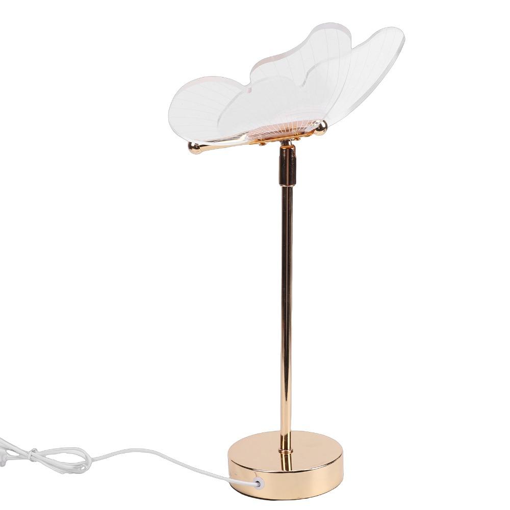 USB Powered Night Light Iron Base and Acrylic Bedside Lamp Modern Table Lamp Living Room Decor