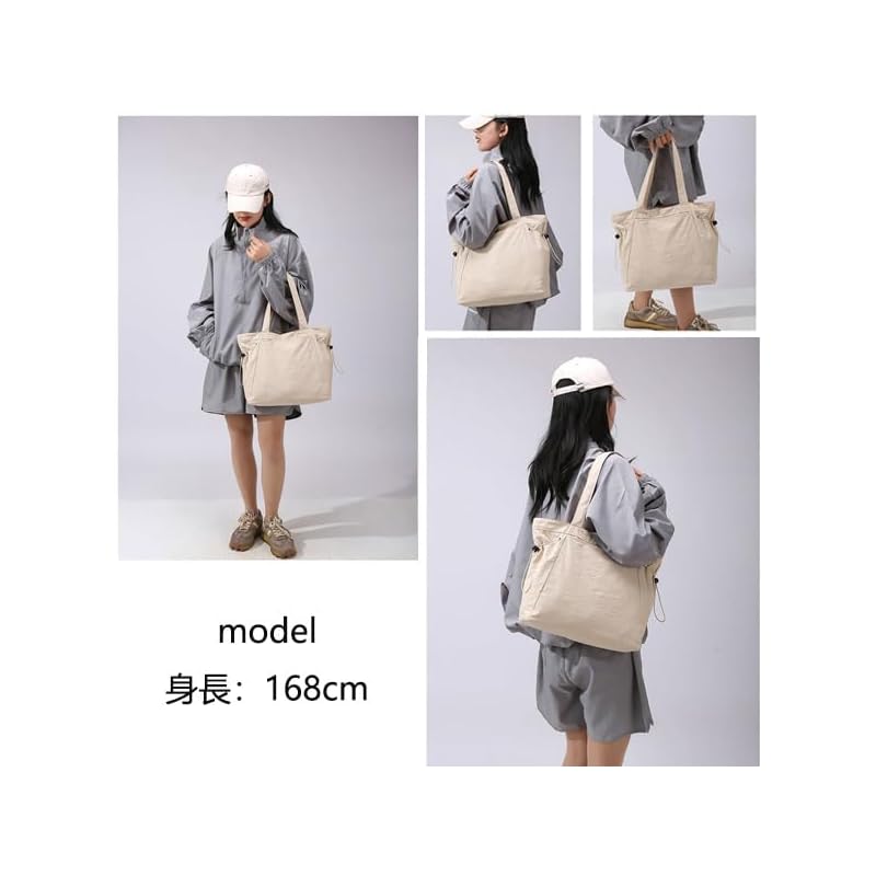 Volen сумка-тоут женская большая вместительная сумка через плечо нейлоновая легкая сумка через плечо водоотталкивающая простая сумка для поездок на работу унисекс (YJP0036WH)