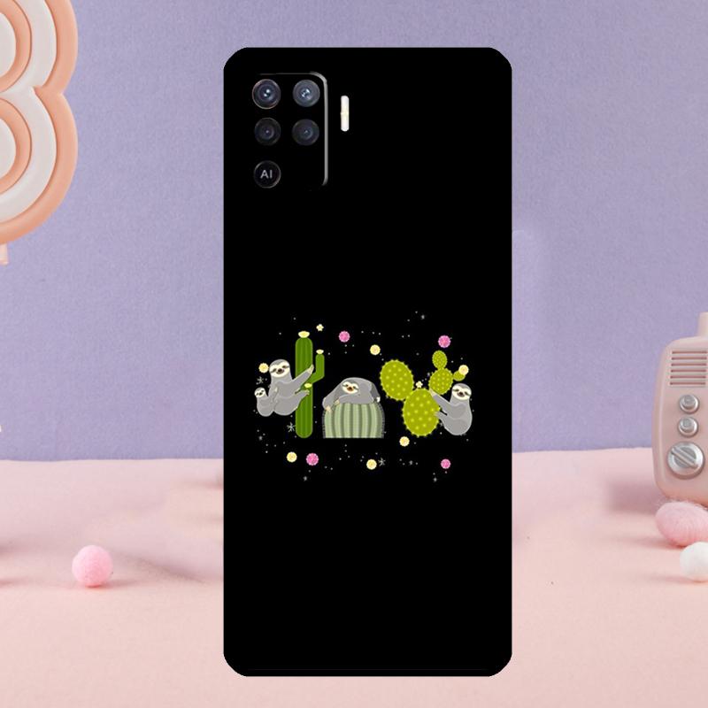 Cacti Sloths Phone Case For Oppo A38 A18 A58 A78 A98 A79 A40 A60 A80 A16 A76 A96 A15 A74 A94 A54 A77 A17