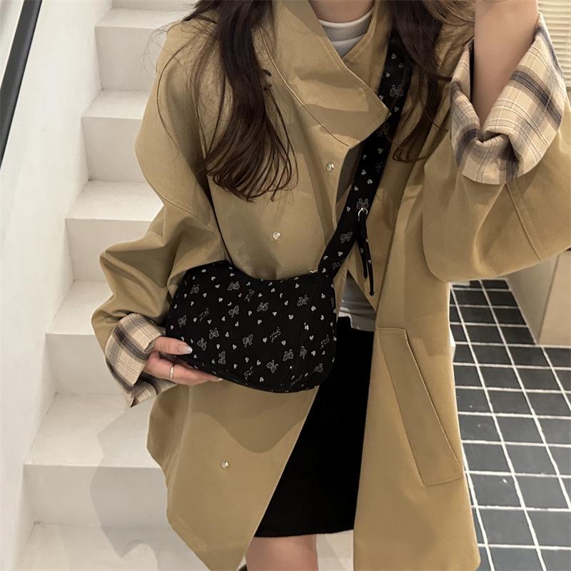 Corduroy Polka Dot Ruffle Crossbody Bag - Autumn/Winter 2025 Collection