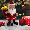 Lighted Santa Claus Figurines Resin Santa Sculpture with Gift Bag On Back Solar Powered