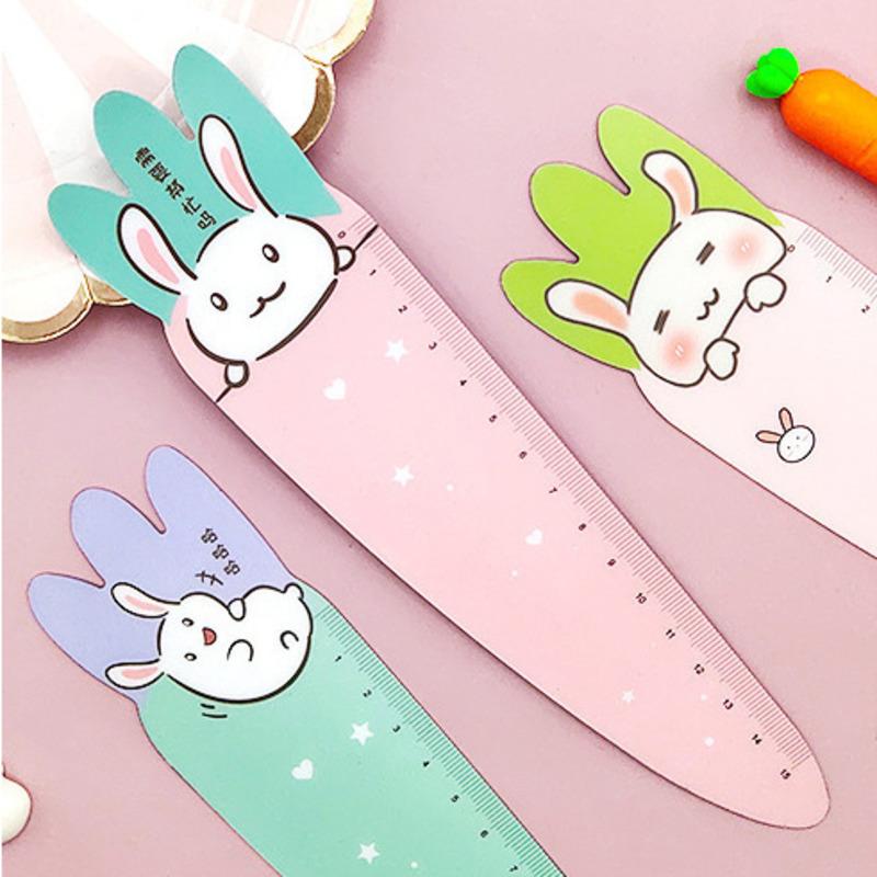 1 Piece Cute Carrot Bunny Stationery Cartoon Drawing Kitten Straight Plastic Ruler