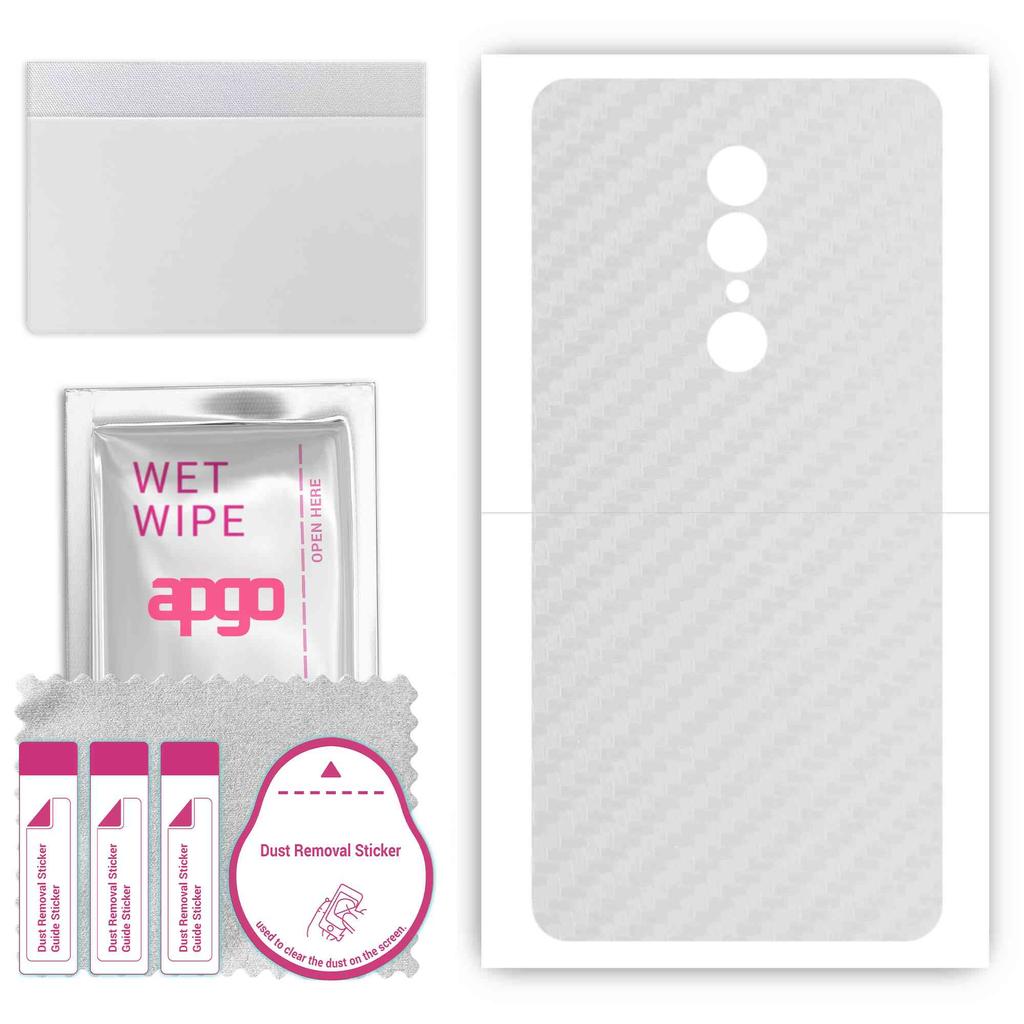 apgo Protective Skin Sticker for the Back Compatible with Umidigi S2 Lite, Wrap Film, Foil, Vinyl - Pattern Transparent Carbon