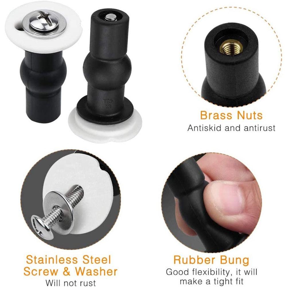 Винты для крышки унитаза из нержавеющей стали с адаптивной резиновой заглушкой