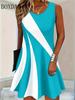 Women's Elegant Party Summer Dress Round Neck Sleeveless A-Line Dress Casual Daily Fashion Simple Abstract Printed Dress