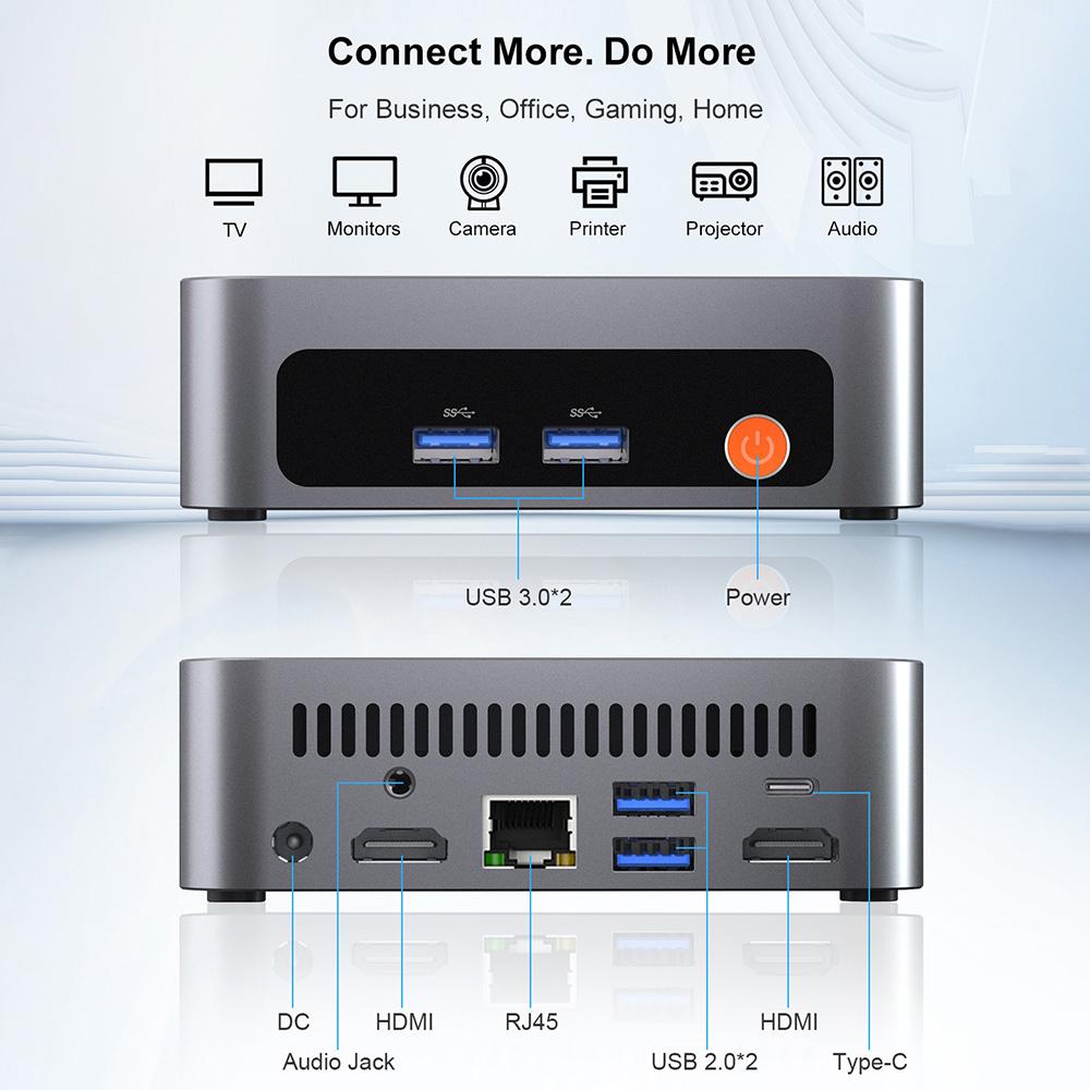 Ninkear Мини-ПК M7, AMD Ryzen 5 7430U 6 ядер Макс. 4,3 ГГц, 16 ГБ ОЗУ 512 ГБ SSD, 2*HDMI + Type-C 4K Поддержка трех мониторов