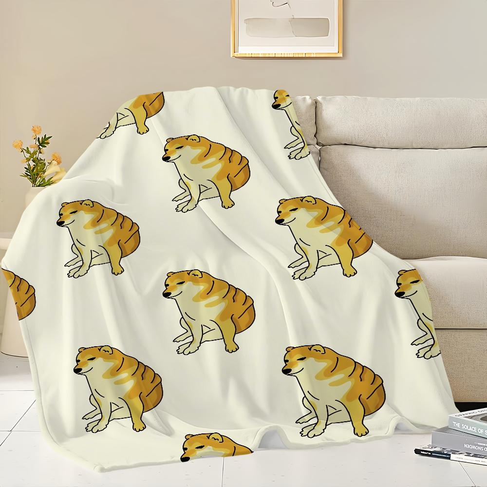 Смешной Милый Мем C-Cheems Собака Дом Фланелевое Теплое Уютное Мягкое Плюшевое Одеяло Для Дивана Гостиной Офиса Спальни Путешествий Подарок