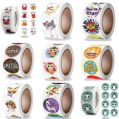 Около 500 шт., милые мультяшные наклейки с животными, наклейки для учителей, награды, спасибо, сделай сам, подарочные украшения ручной работы, этикетки, канцелярские принадлежности