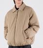Button Seoul [Duck Down 80/20] Minimal Duck Down Zip-Up Blouson Jacket (Brown)