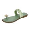 Sandalias Bohemias de punta plana para Mujer, zapatos de playa con perlas de piña, talla grande, Verano,  sandals women