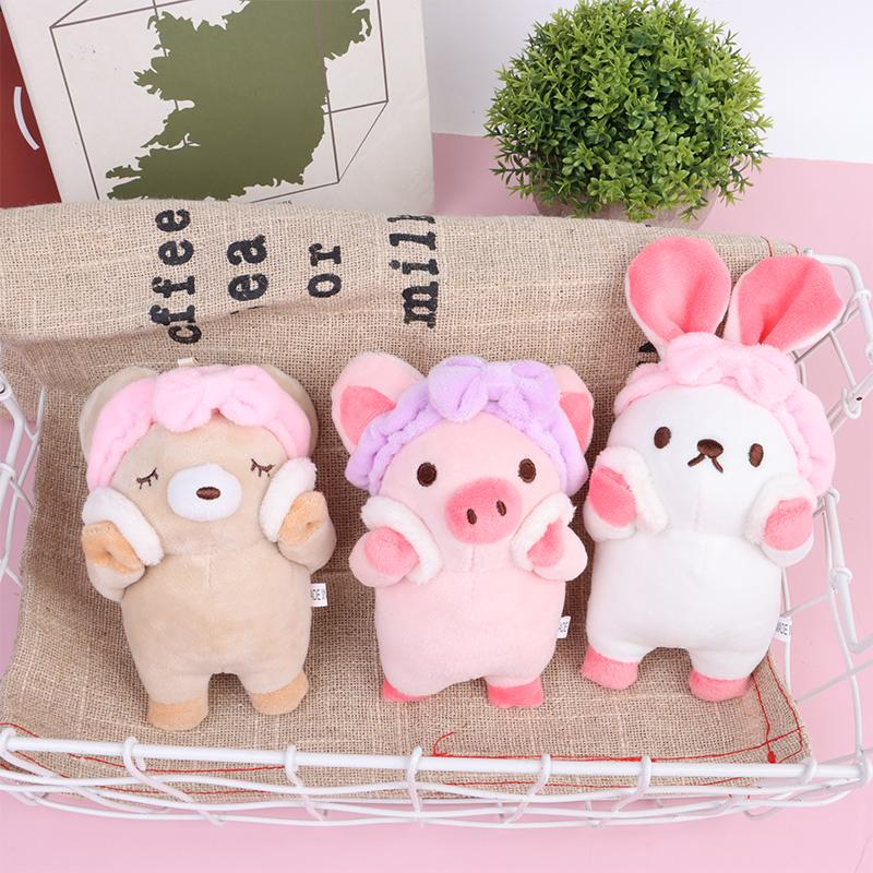 Bath Rabbit Piggy Bear Soft Plush Stuffed Doll Toy Keychain Bag Pendant Kid Gift