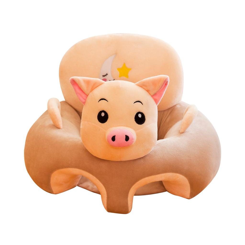 Children Chair Cute Animal Shaped Sofa Learning Seat, Plush Toy Cartoon Learning Infant Portable,Without Filled Cotton