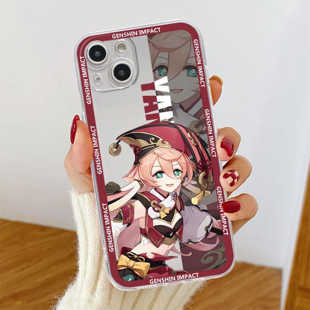 Прозрачный чехол Genshin Impact для Apple iPhone 11 14 13 12 Pro 7 8 Plus XR X XS Max 6 6S 14Pro, силиконовый чехол для телефона