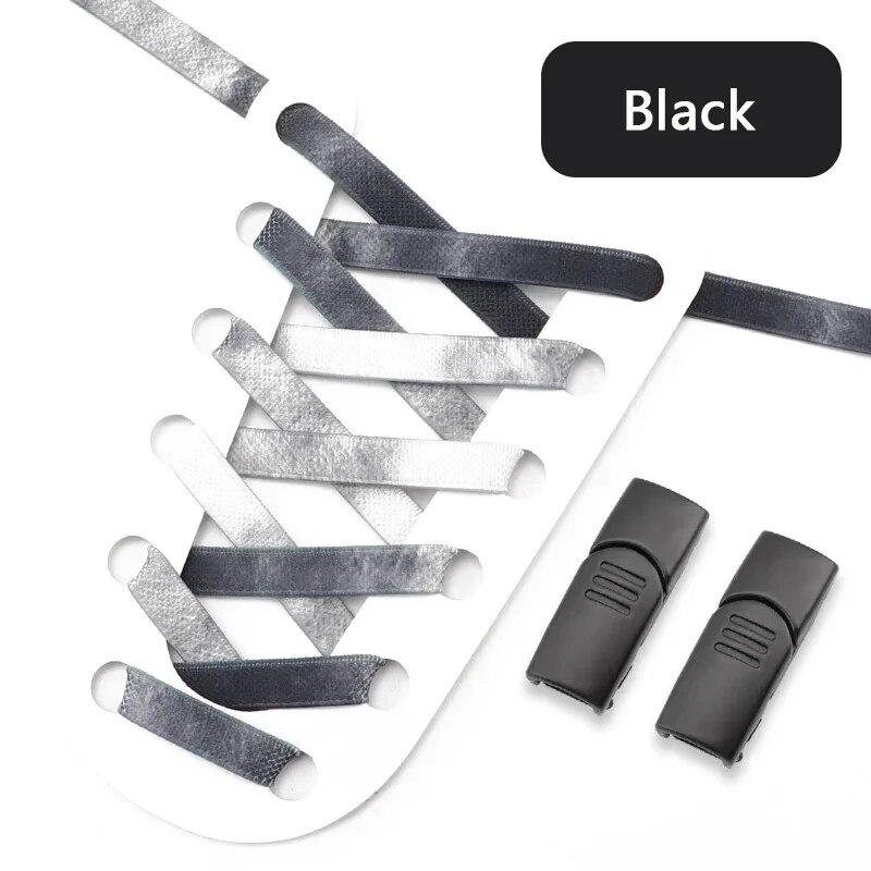 1Pair 8MM Wide Flat Rainbow Shoelaces Elastic Laces Sneakers Magnetic Lock No Tie Shoe Laces Adults Kids Rubber Bands for Shoes