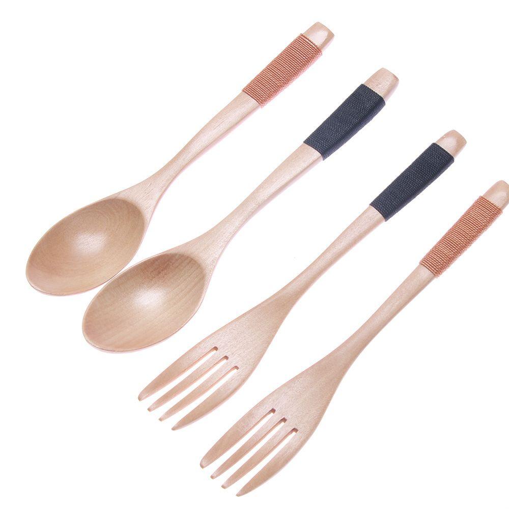 Деревянный обеденный набор Рис Хлопья Супы Посуда Прибор Столовые приборы Ложка Вилка Наборы столовой посуды