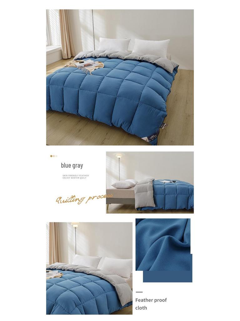 Зимнее одеяло из чистого хлопка и перьевого шелка - двуспальные и односпальные размеры для использования в гостиницах или общежитиях