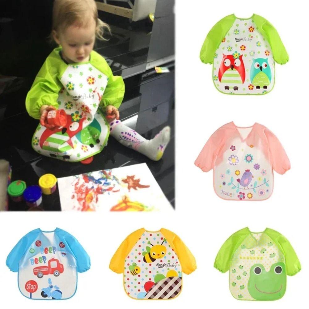 Cartoon Pattern 0-3 Years Baby Anti-dirty Bib PEVA Dirt Proof Feeding Burp Cloths Baby Eating