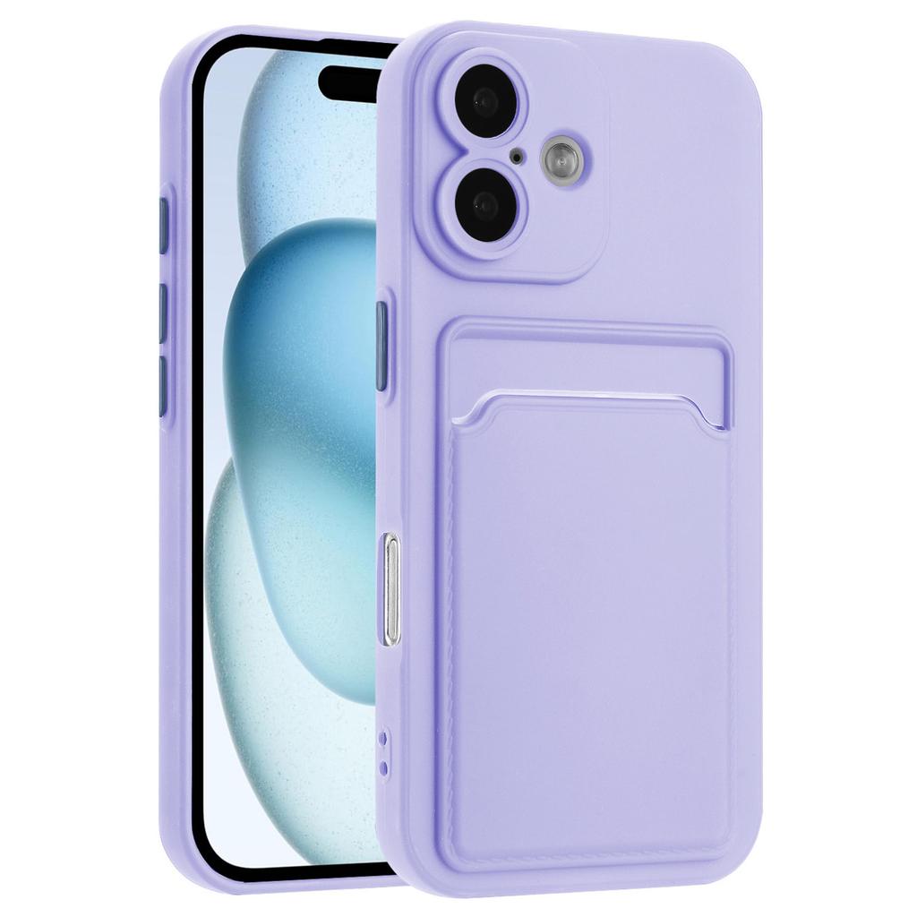 For iPhone 16 Plus Case Flexible TPU Phone Cover with Back Card Slot