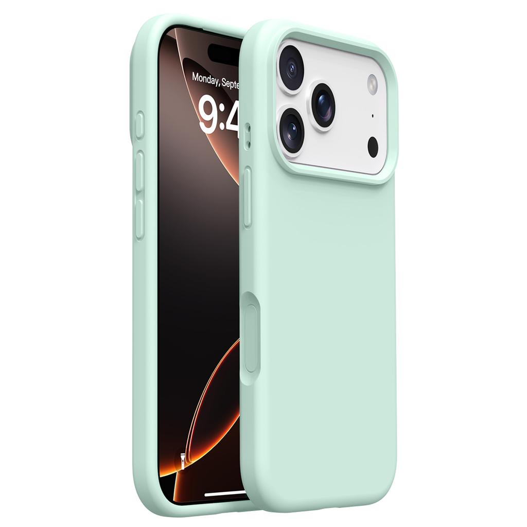 Чехол для iPhone 17 Pro с мягкой подкладкой из микрофибры, жидкий силикон+ПК, чехол для телефона