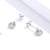 Silver crystal hoop stud earrings 925 silver