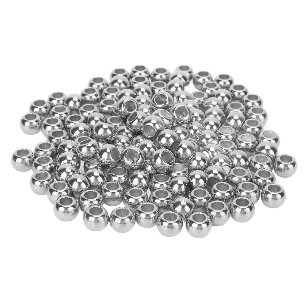 200pcs Glossy Surface Metal Spacer Beads 12mm Resin Beads Durable Round Beads For DIY Jewelry