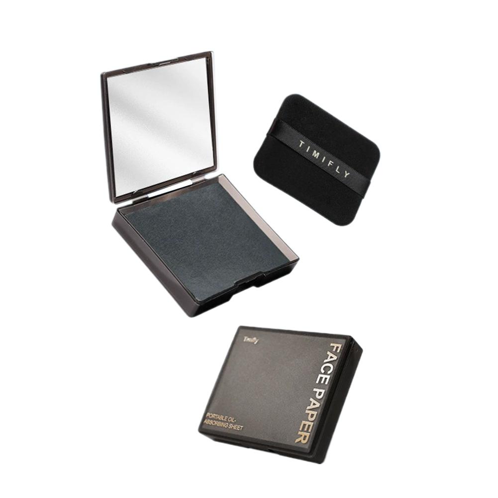 100 шт. матирующих салфеток для лица с зеркальцем, пуховками для пудры, для контроля жирности кожи лица, очищения и ухода за кожей, аксессуары для макияжа.