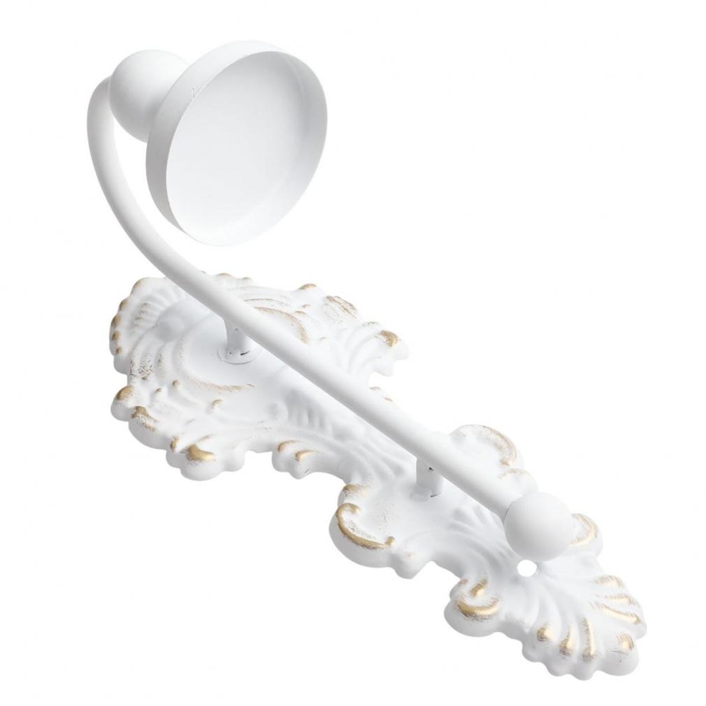 Винтажный настенный подсвечник для конусных свечей, античный белый, чугунный декор