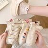 5 Pairs/Set Rabbit Embroidered Printing Women Short Socks Cat Pattern Cotton Socks  Women's Girl's
