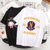 Wednesday Addams Funny T Shirt Women Kawaii Cartoon Y2K Punk Nevermore Academy T-Shirt Gothic Harajuku Tops Anime Tshirt Female