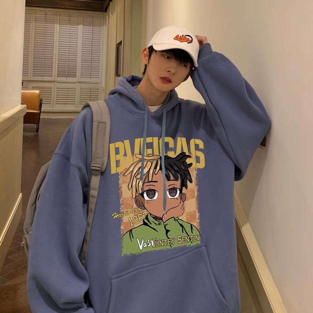 Men's Heavyweight Hooded Sweatshirt - New Autumn/Winter Plus Velvet, Trendy, Oversized.