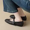 Fashion New Summer Women Pumps Shoes for Women Fashion Hollow Out Round Toe Mary Jane Shoes Breathable Flat Shoes Low Heels Women