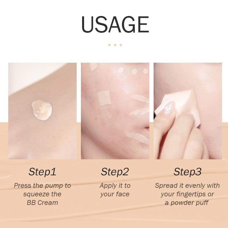 Liquid Foundation Concealer Oil Control BB Cream Moisturizing Brightening Skin Tone Long-lasting Waterproof Makeup